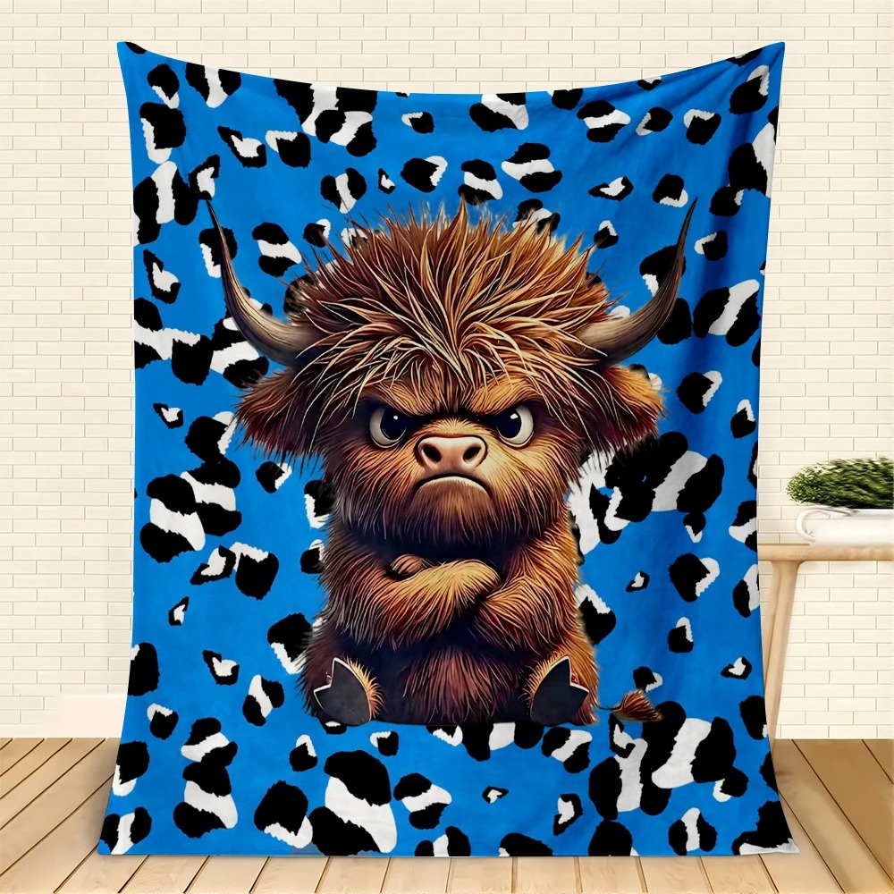 Highland Home Textiles - 1PC Cute Highland cow Blanket Funny
