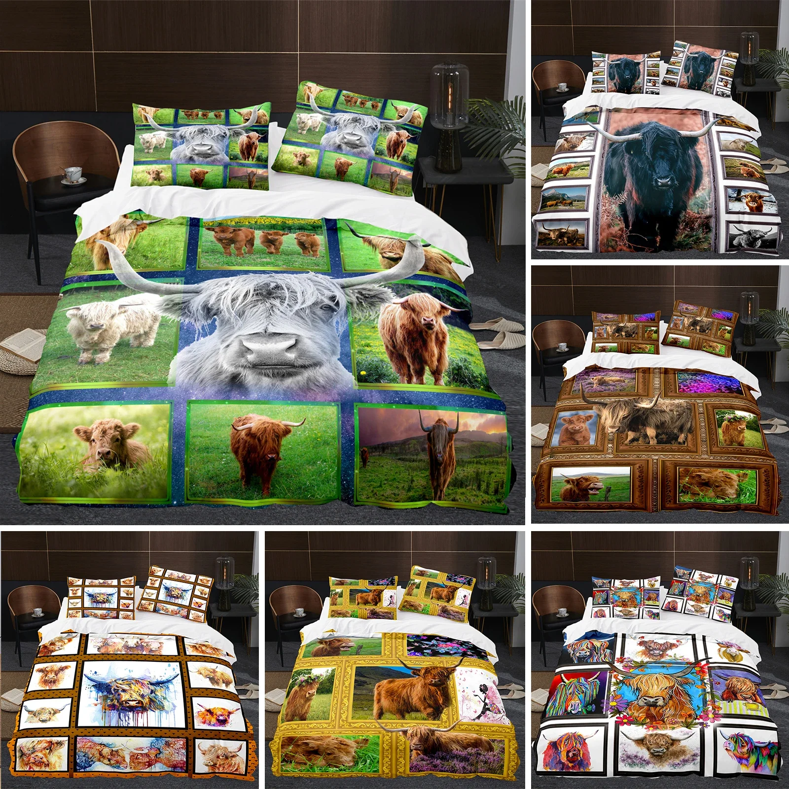 Highland Cow Cattle Farmhouse  – Highland Home Textiles Bewertung und Preis