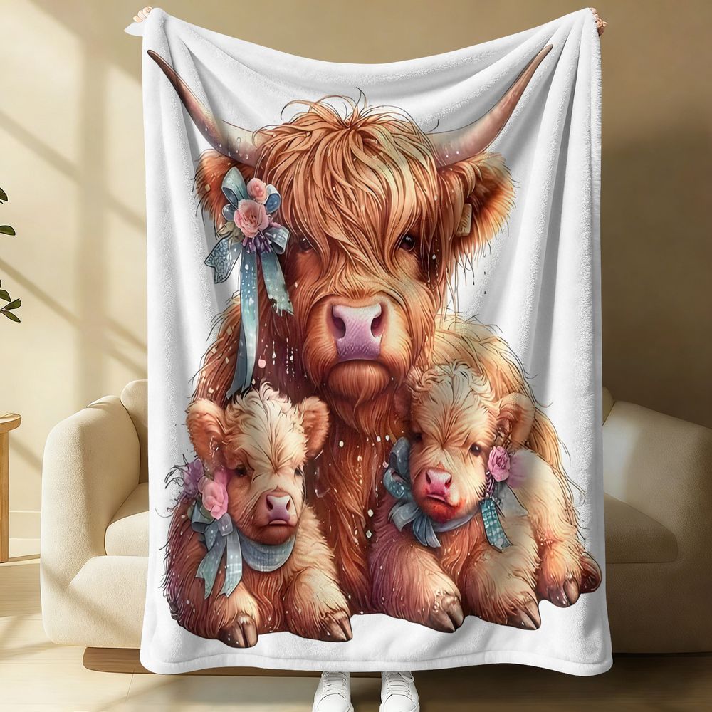 Highland Cow Print Blanket Fla – Highland Home Textiles Bewertung und Preis
