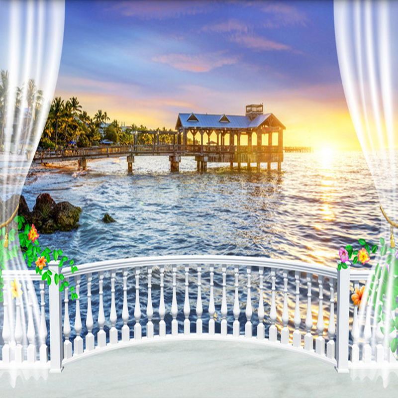 Custom Photo Wallpaper 3D Balc – Sunrise Home Textiles & Apparel Bewertung und Preis