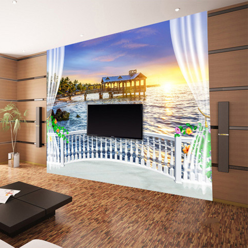 Custom Photo Wallpaper 3D Balc – Sunrise Home Textiles & Apparel Bewertung und Preis