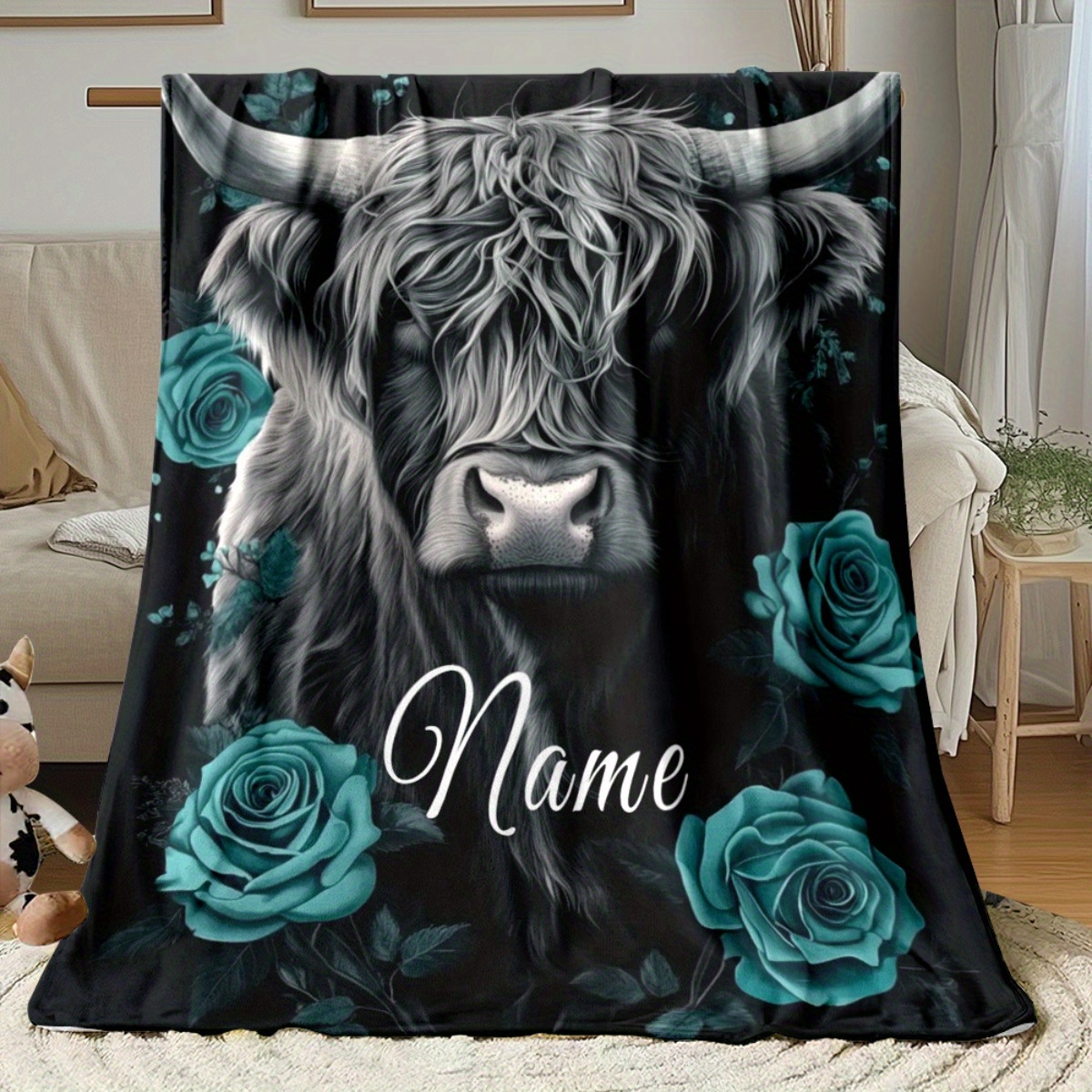Personalized Highland Cow Blan – Highland Home Textiles Bewertung und Preis