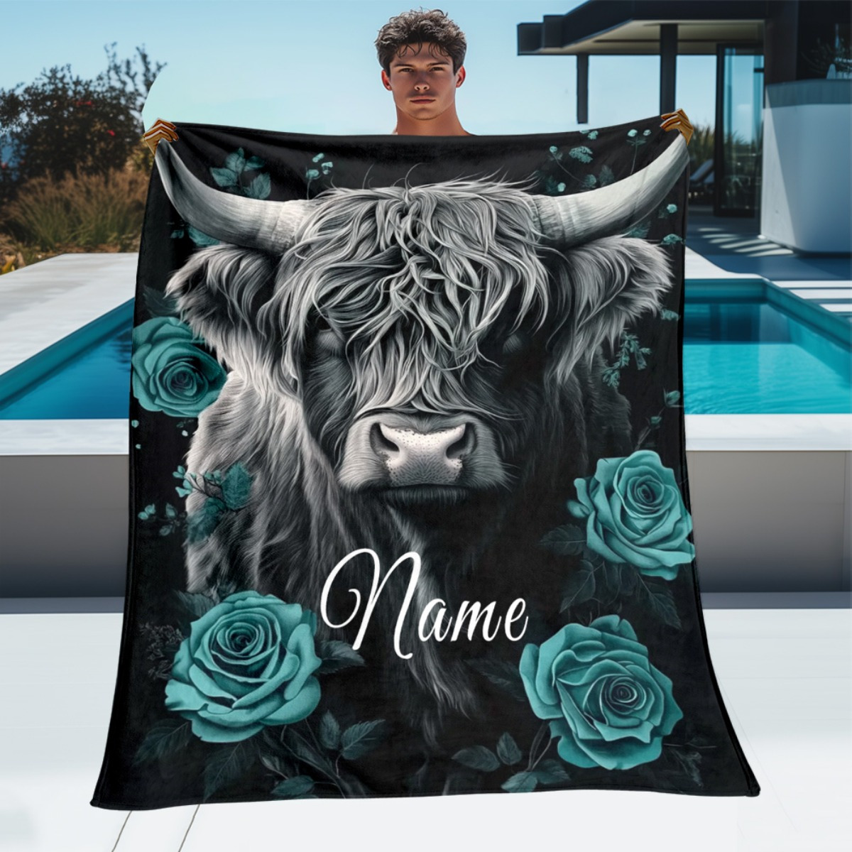 Personalized Highland Cow Blan – Highland Home Textiles Bewertung und Preis