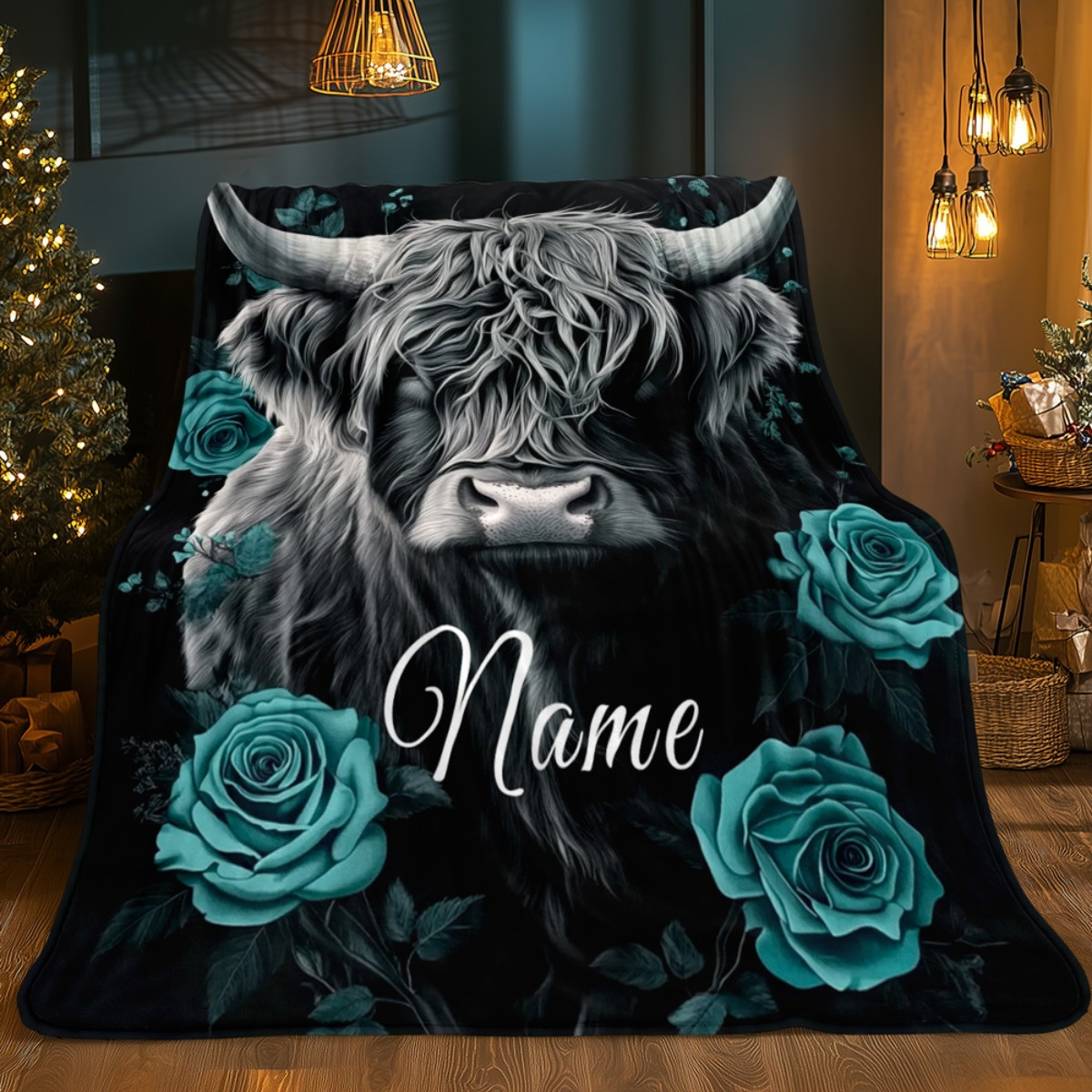 Personalized Highland Cow Blan – Highland Home Textiles Bewertung und Preis