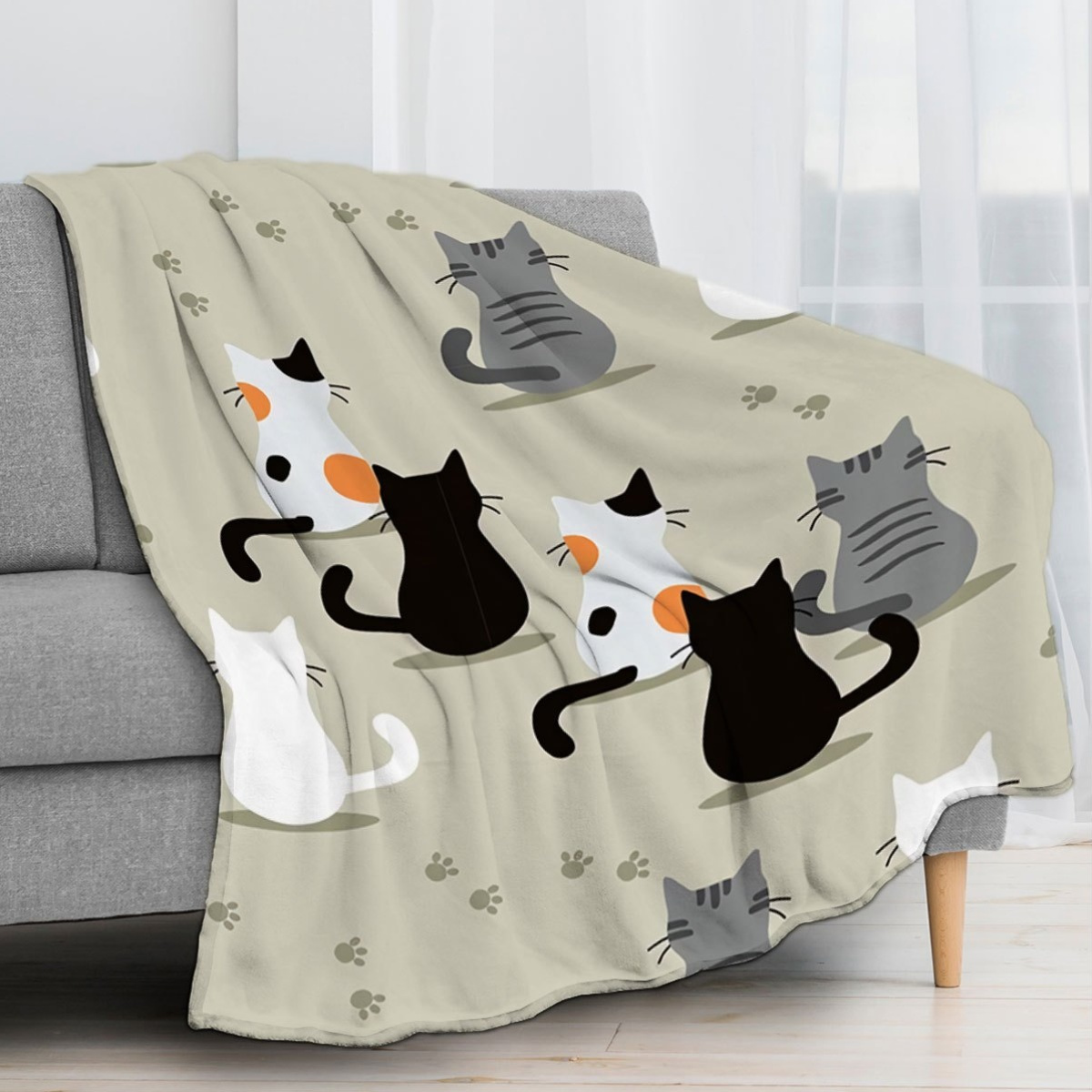 Blanket with a Cat Pattern, Pe – Your Home Textiles Bewertung und Preis