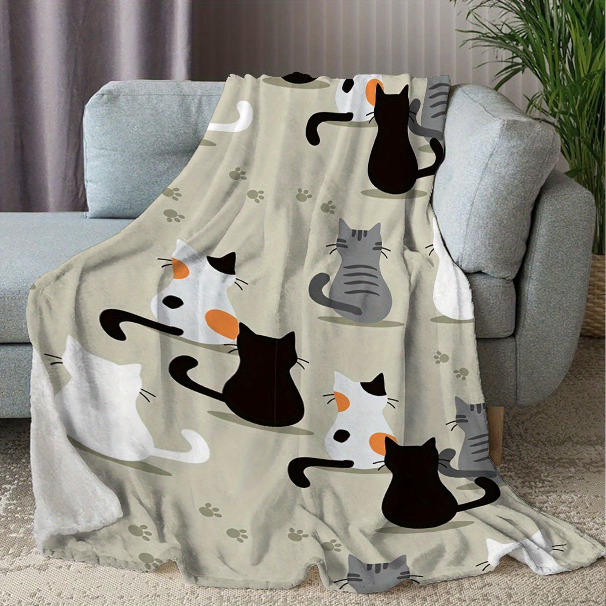 Blanket with a Cat Pattern, Pe – Your Home Textiles Bewertung und Preis