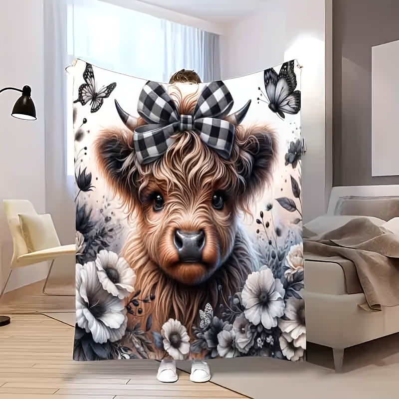 Highland Cow Plaid Blanket - C – Highland Home Textiles Bewertung und Preis