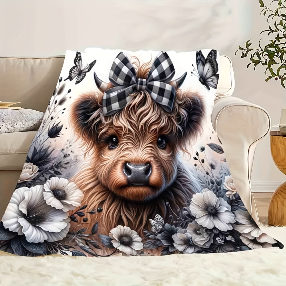 Highland Cow Plaid Blanket - C – Highland Home Textiles Bewertung und Preis