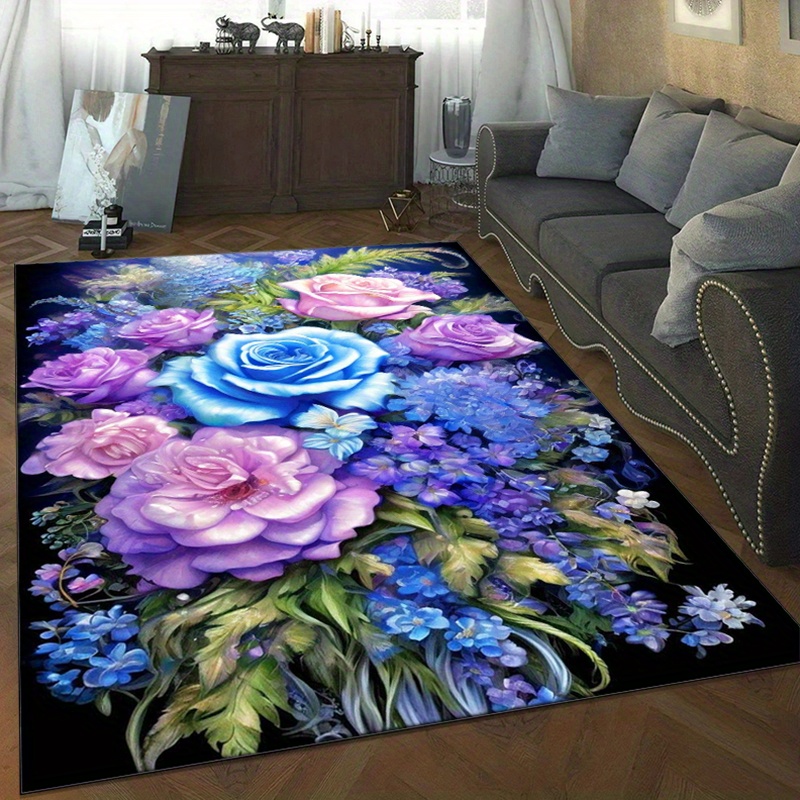Floral rug with blue and purpl – Your Home Textiles Bewertung und Preis