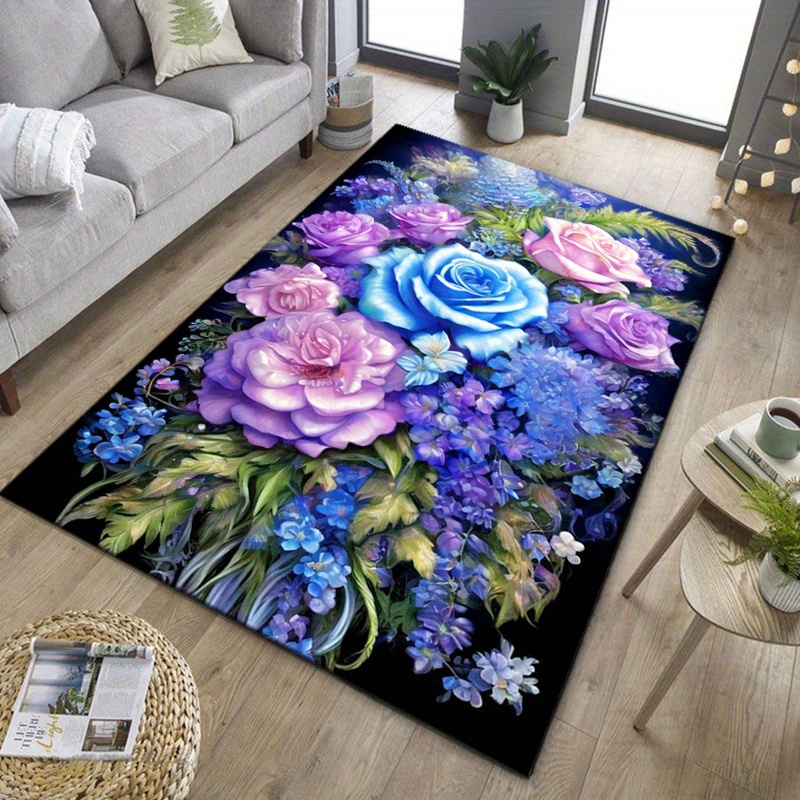 Floral rug with blue and purpl – Your Home Textiles Bewertung und Preis