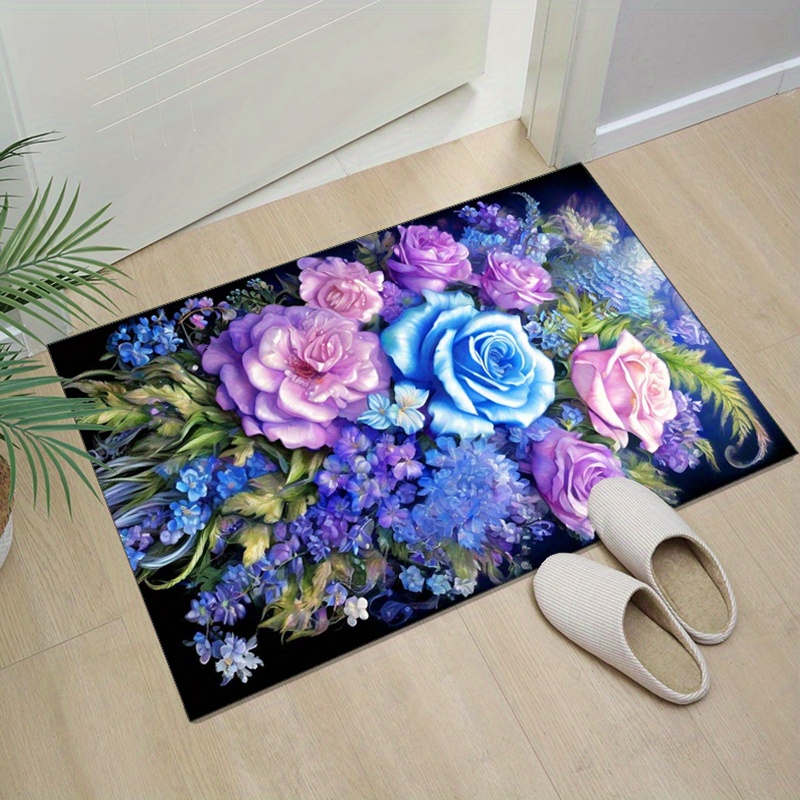 Floral rug with blue and purpl – Your Home Textiles Bewertung und Preis