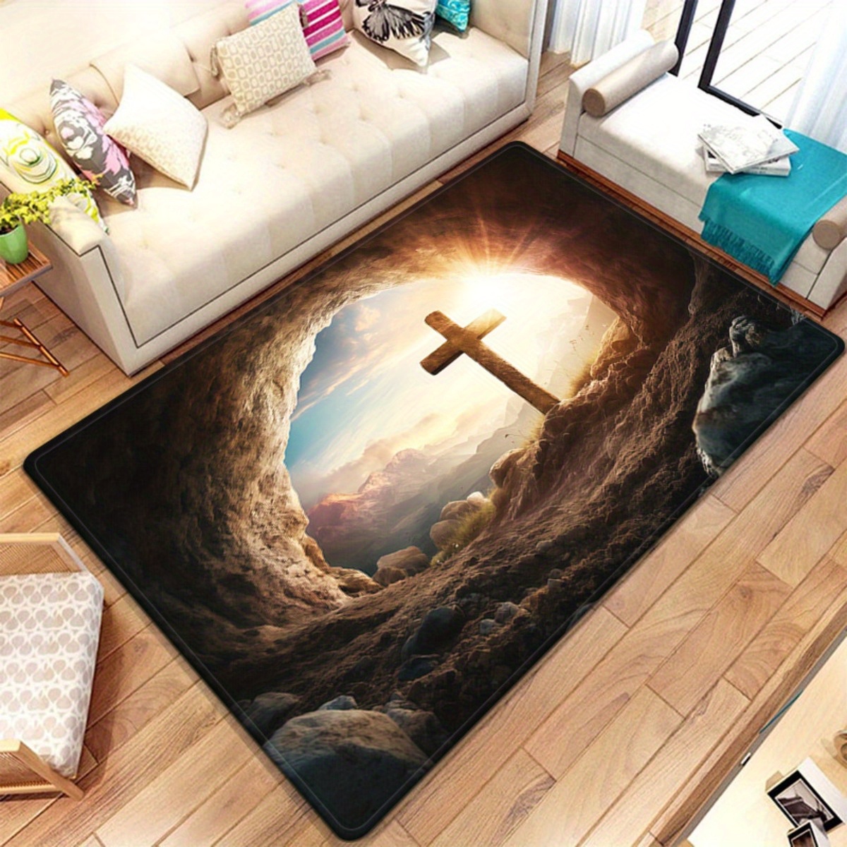 Religious cross cave rug spiri – Sunrise Home Textiles & Apparel Bewertung und Preis