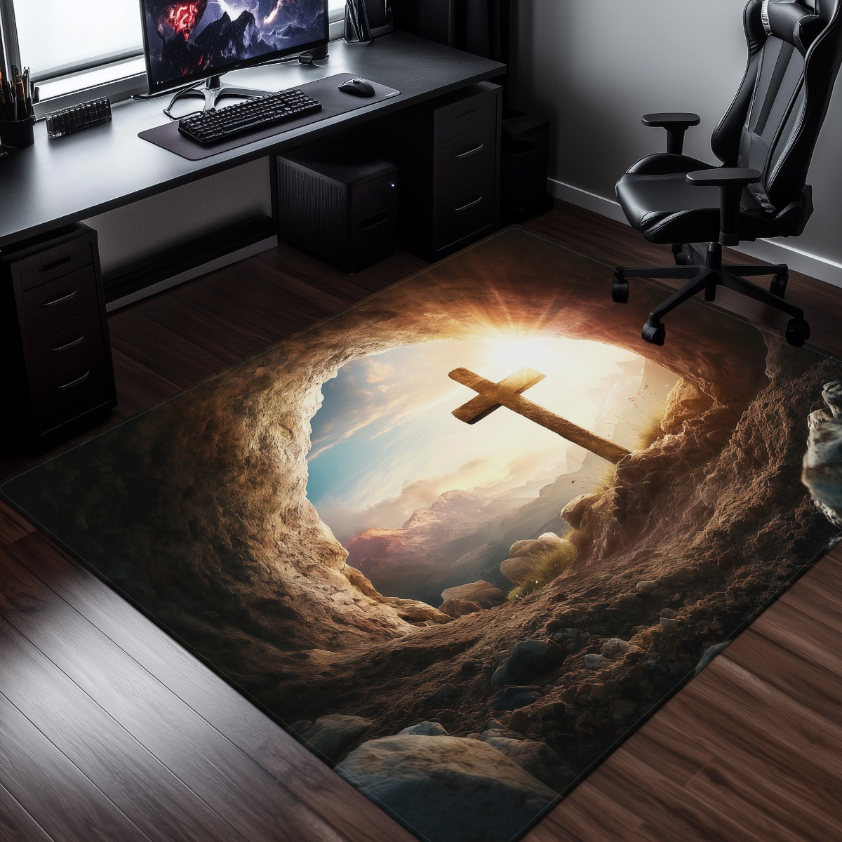 Religious cross cave rug spiri – Sunrise Home Textiles & Apparel Bewertung und Preis