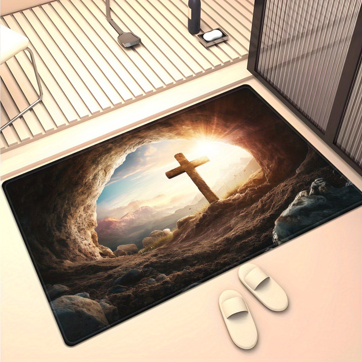 Religious cross cave rug spiri – Sunrise Home Textiles & Apparel Bewertung und Preis