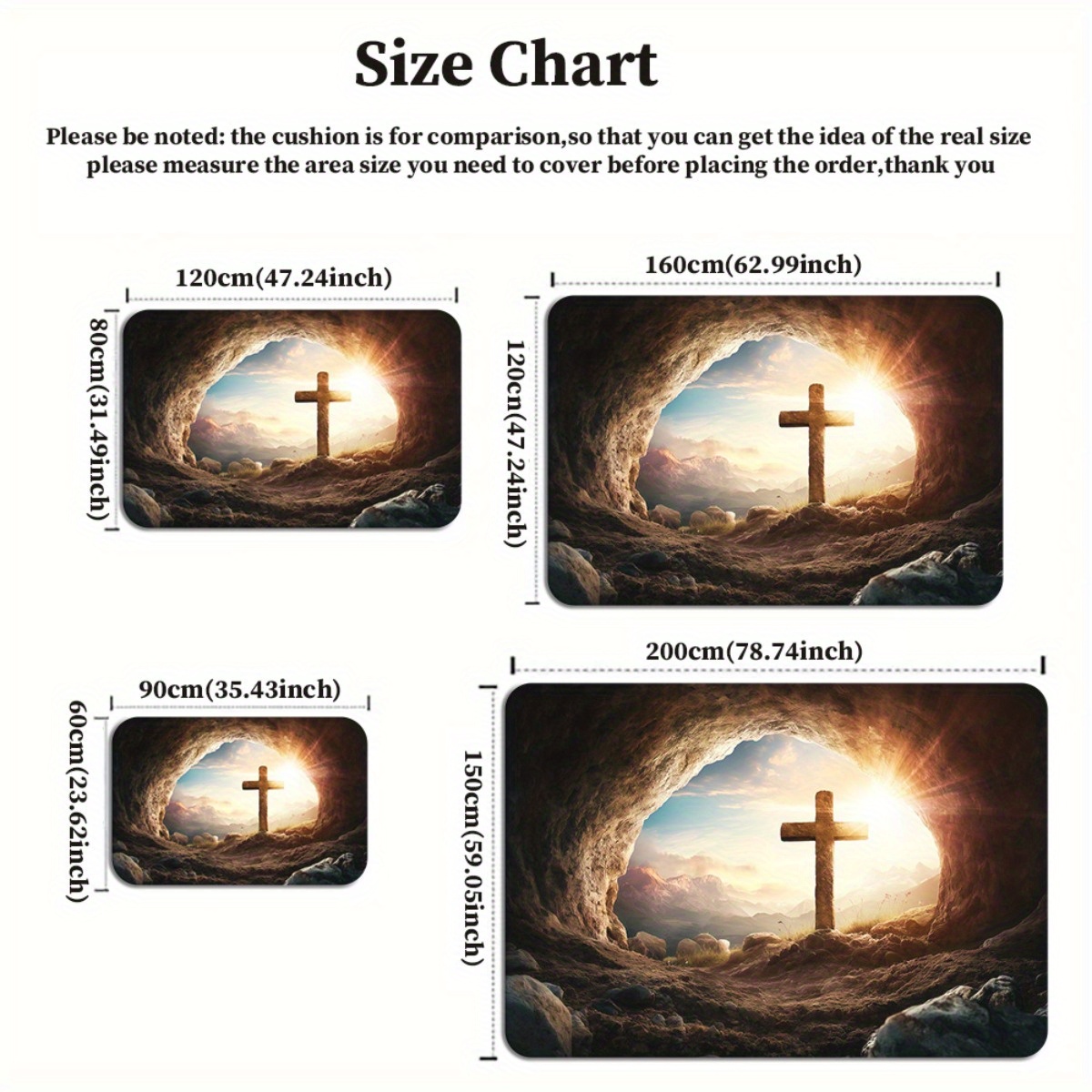 Religious cross cave rug spiri – Sunrise Home Textiles & Apparel Bewertung und Preis