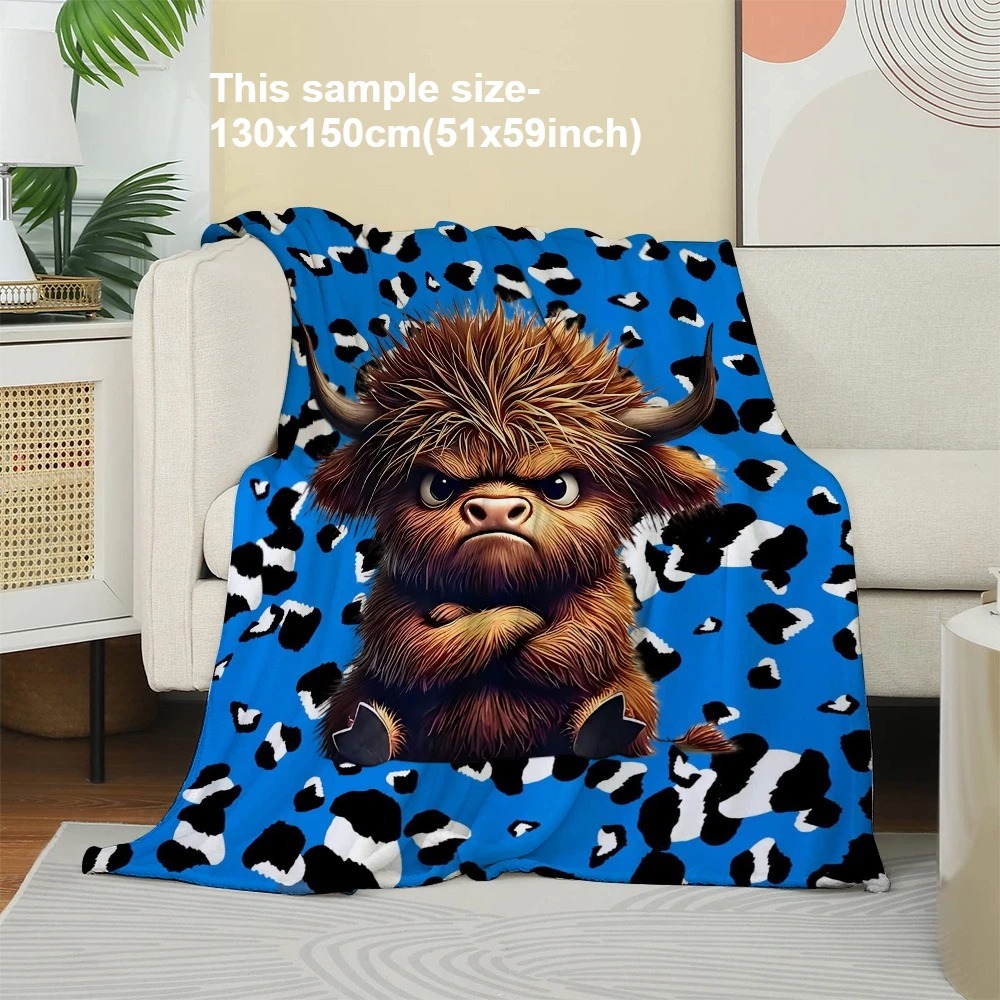 1PC Cute Highland cow Blanket  – Highland Home Textiles Bewertung und Preis