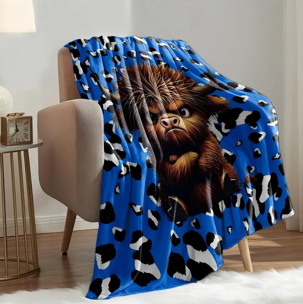 1PC Cute Highland cow Blanket  – Highland Home Textiles Bewertung und Preis