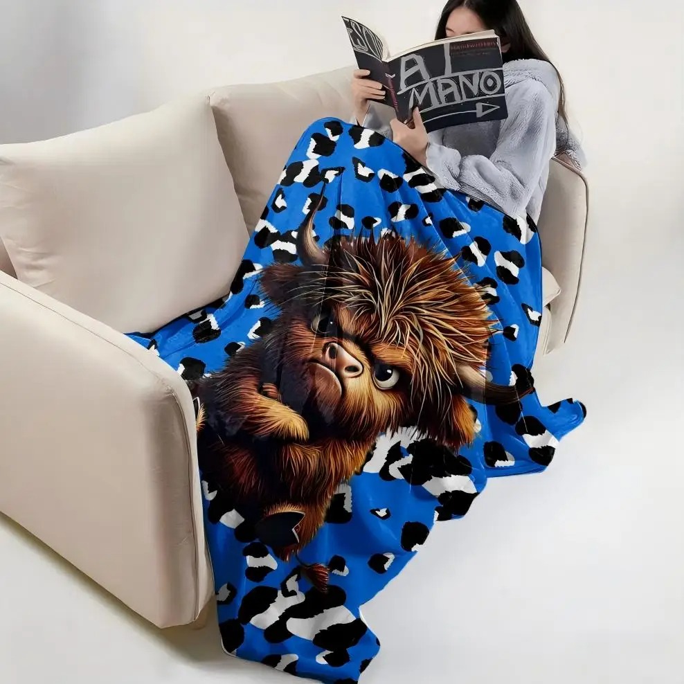 1PC Cute Highland cow Blanket  – Highland Home Textiles Bewertung und Preis